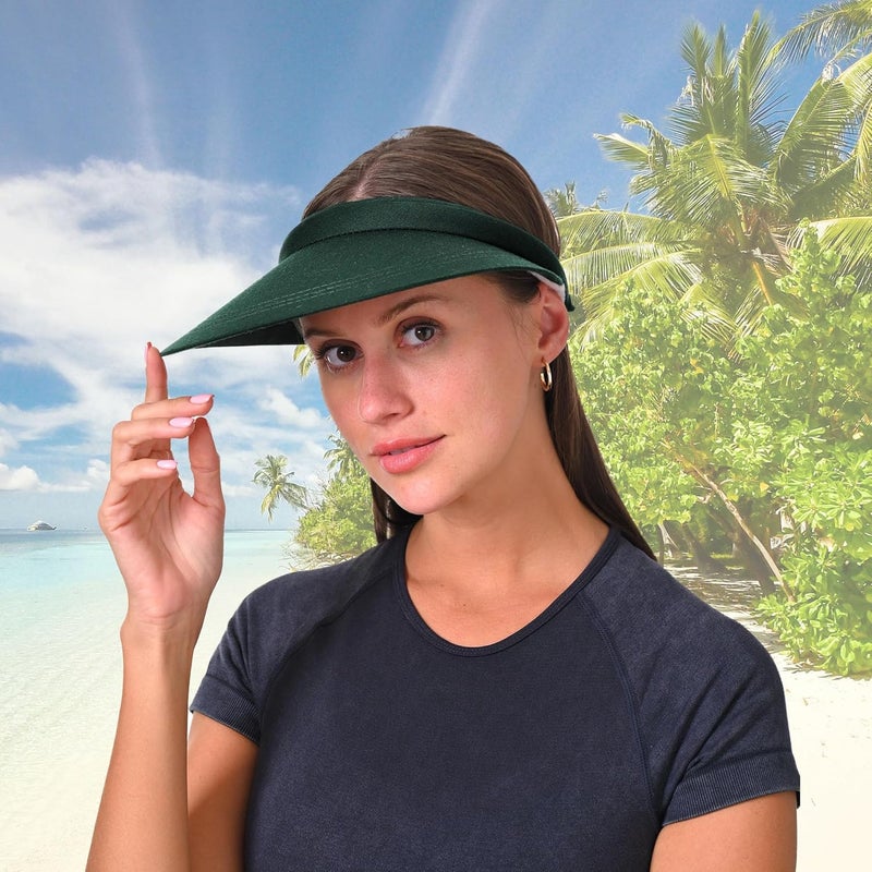 Beevarn Store 2 Pack Sun Visors Women Wide Brim Clip on Summer Hats Adjustable UV Protection - Image 3